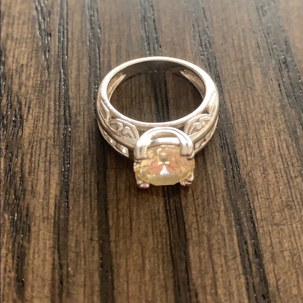 Beautiful simulated yellow diamond ring